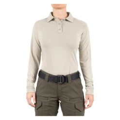 Women's First Tactical Long Sleeve Performance Polo Tan~2