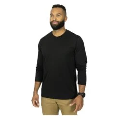 Men's Mission Made Long Sleeve Crew Neck T-Shirts (2 Pack) Black