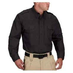 Men's Propper Lightweight Long Sleeve Tactical Dress Shirts Black