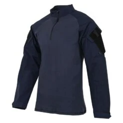 Men's TRU-SPEC Poly / Cotton 1/4 Zip Tactical Response Combat Shirt Navy