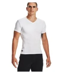 Men's Under Armour Tactical HeatGear Comp V-Neck Tee White