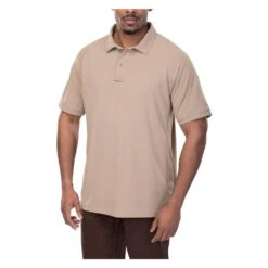 Men's Vertx Coldblack Short Sleeve Polo Tan