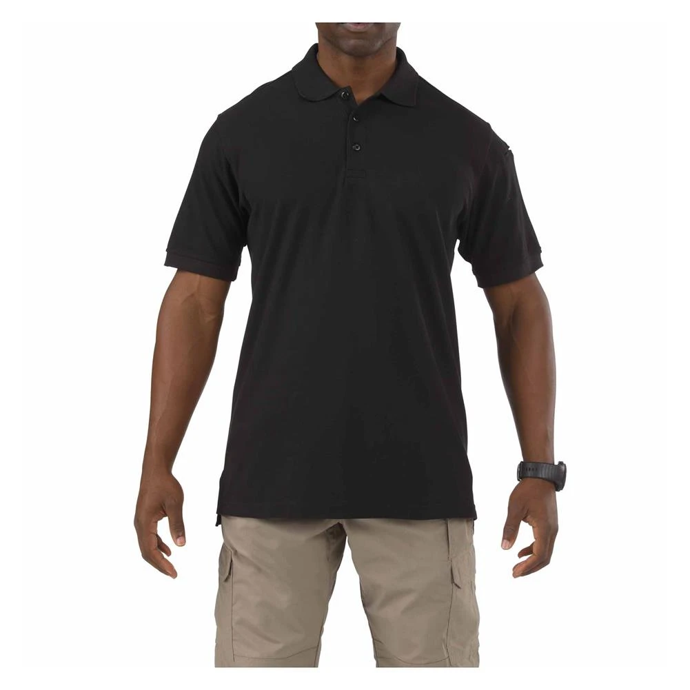 Men's 5.11 Short Sleeve Utility Polos Black - Image 2