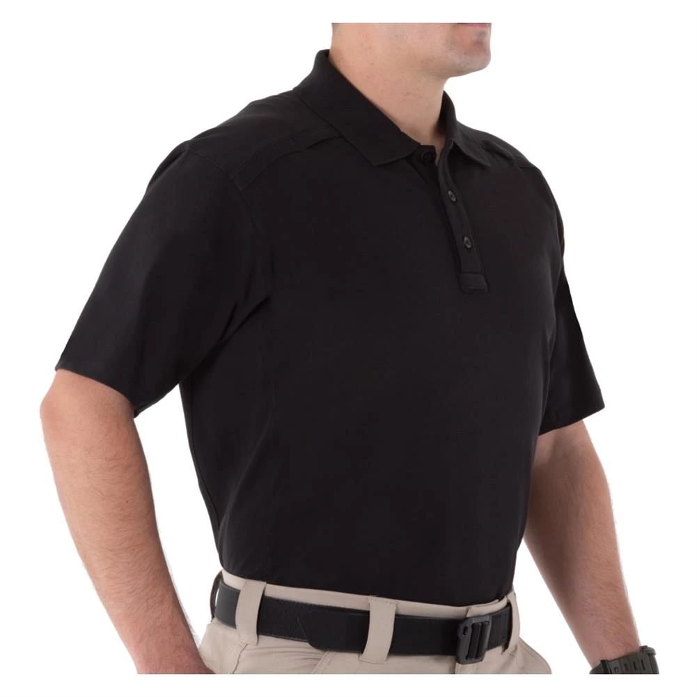 Men's First Tactical Cotton Short Sleeve Polo Black~1 - Image 2