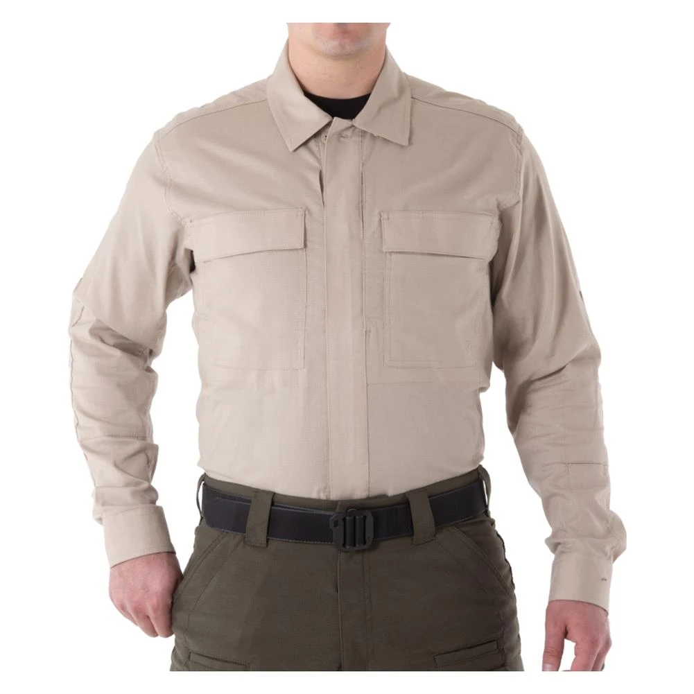 Men's First Tactical V2 Long Sleeve BDU Shirt Khaki - Image 2