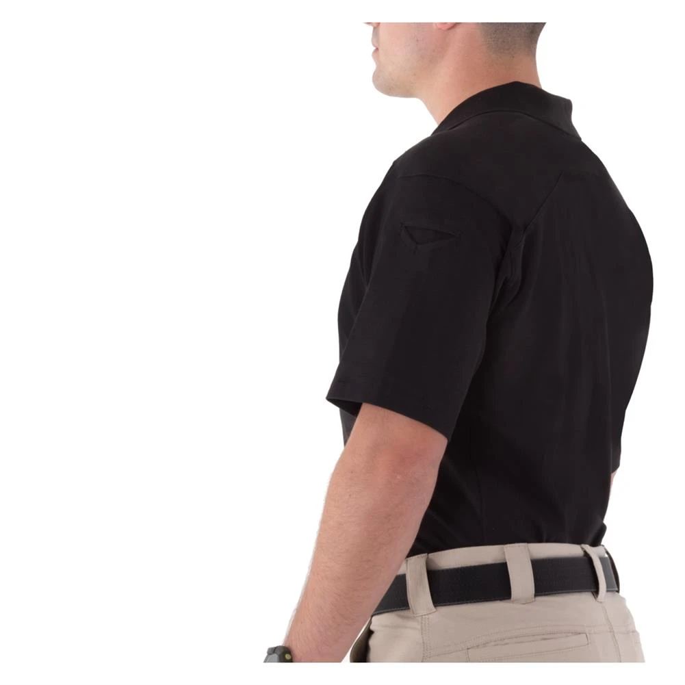 Men's First Tactical Cotton Short Sleeve Polo Black~1 - Image 3