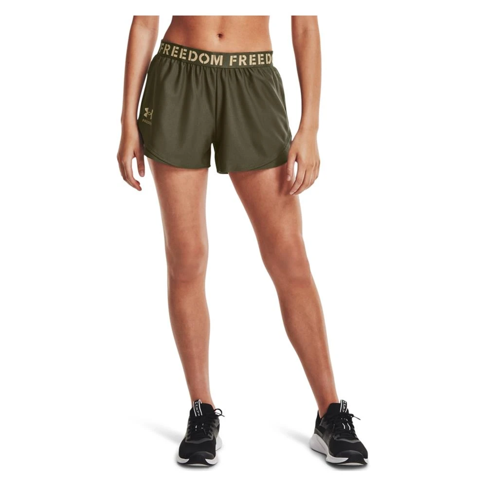 Women's Under Armour New Freedom Playup Shorts Green - Image 3