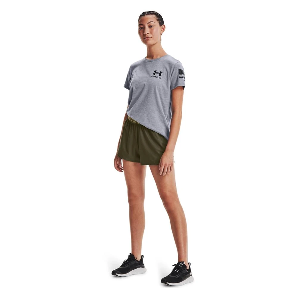 Women's Under Armour New Freedom Playup Shorts Green - Image 5